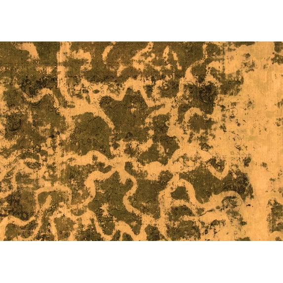 Ahgly Company Indoor Rectangle Oriental Orange Modern Area Rugs, 7' x 10'