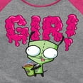 thumbnail image 3 of Invader ZIM - GIR Drinking and Sticking Tongue Out - Toddler And Youth Girls Raglan T-Shirt, 3 of 5