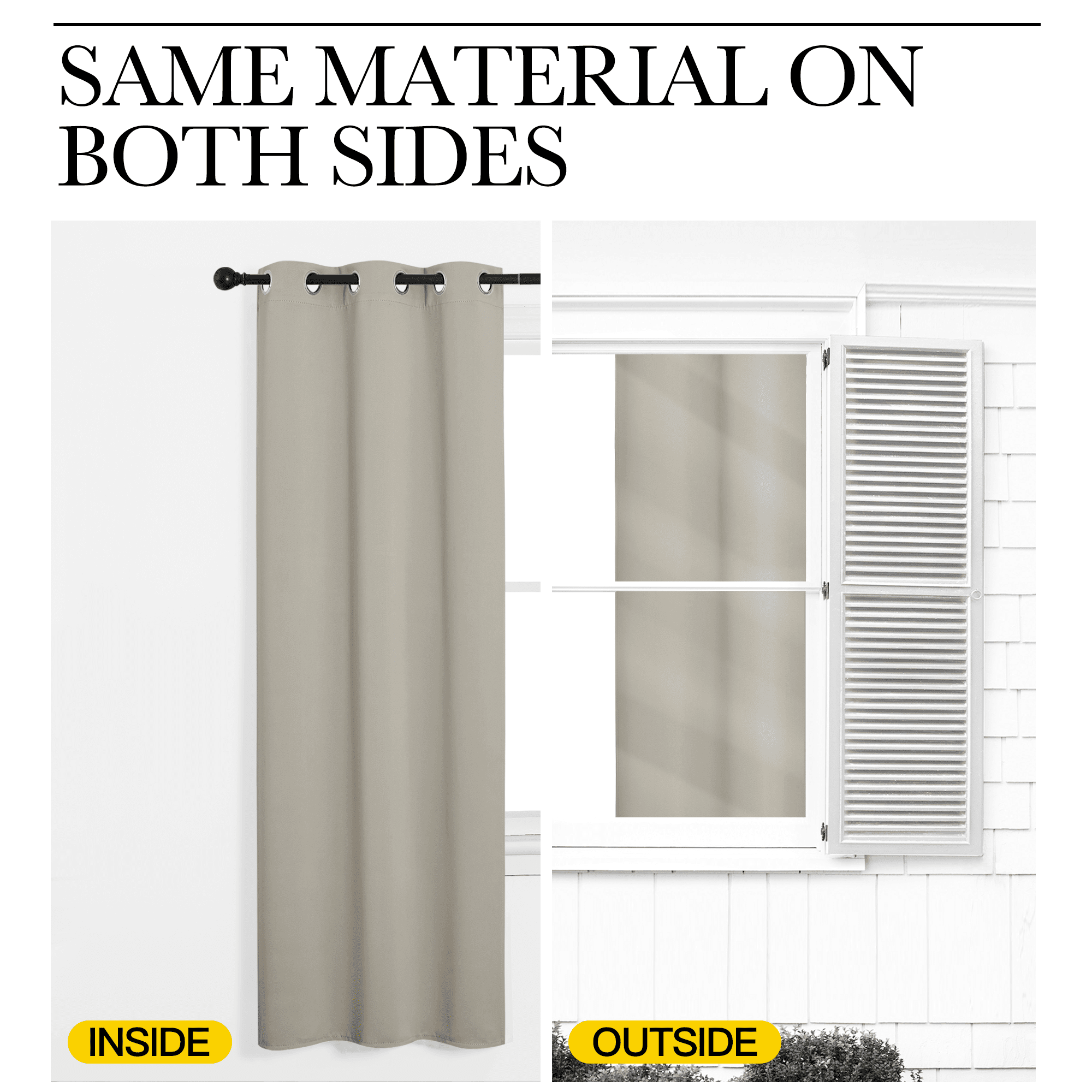 NICETOWN Natural Blackout Curtains 86 inches Long 2 Panels Set, Set of 2, W55 x L86 - Noise Reduction Natural Blackout Curtains for Bedroom