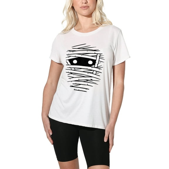 Popfunk Halloween Mummy Costume Women's Loose T-Shirt, White, X-Large