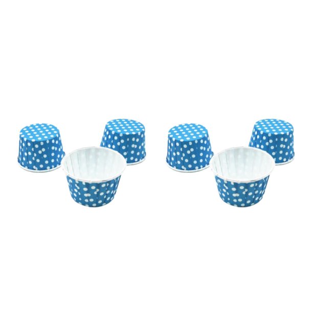 Advancent 50 Uds. De vasos para helado de 200ml, cuencos de papel para postres, recipientes para comida para llevar, envoltorios para pasteles, Punto/Azul 2piezas