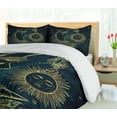 thumbnail image 5 of Ambesonne Egypt Duvet Cover Set, Moon with Boho Feathers, 2-Calking, Yellow Petrol Blue, 5 of 7