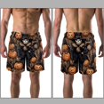 thumbnail image 3 of luoweisi Men's Beach Shorts Quick Dry Swim Trunks with Mesh Lining Halloween Scarecrow L, 3 of 5