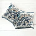 thumbnail image 6 of Ambesonne Nautical Throw Pillow Cover 2 Pack, Whale Anchor Mandala Night, 20", Indigo Amber, 6 of 7