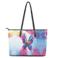 thumbnail image 4 of ZUXONGSY Colorful Butterfly Print Tote Bag for Women PU Leather Satchel Handbags Waterproof Top Handle Satchel with Zippered for Dating Shopping, 4 of 6