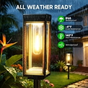 Bright Solar Pathway Lights Outdoor, 4 Pack Solar Powered Garden Lights Waterproof, Auto On/Off Outdoor Lighting for Lawn Patio Walkway Driveway Path Yard Decor