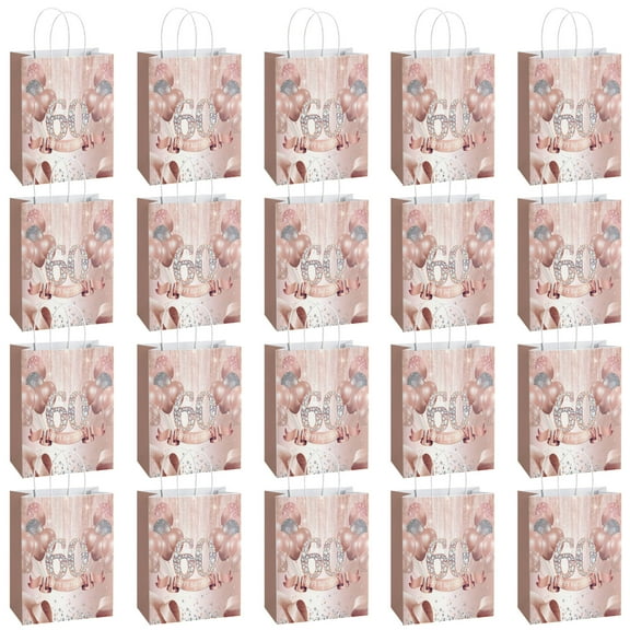 20 Pack Birthday Party Supplies Favor Bags for Adult - Decorative Gift Boxes, Candy Treat Bags for 60th Celebration Decorations