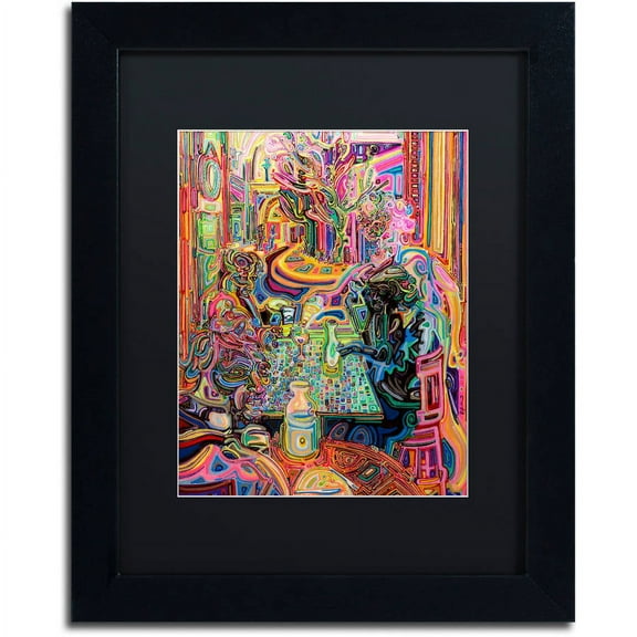 Trademark Fine Art "5 O'clock Somewhere" Canvas Art by Josh Byer, Black Matte, Black Frame