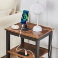 thumbnail image 6 of VECELO Nightstand with Charging Station, Set of 2 End Table with USB Ports and Outlets, 3-Tier Storage Side Table for Living Room, Bedroom, Brown, 6 of 9