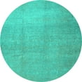 thumbnail image 1 of Ahgly Company Indoor Round Abstract Turquoise Blue Contemporary Area Rugs, 6' Round, 1 of 4