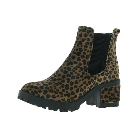 

Seven7 Womens Berlin Faux Suede Leopard Print Ankle Boots