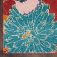 Nourison Allur Floral Red Multicolor 7'10" x 9'10" Area Rug, (8x10)