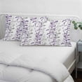 thumbnail image 3 of Purple Grey Botanical Pillow Covers, Linen Long Throw Pillow Case, Spring Floral Summer Farmhouse Holiday Pillow Protector Decorative Cushion Cover for Living Room/Bedroom 20" x 36", 3 of 8