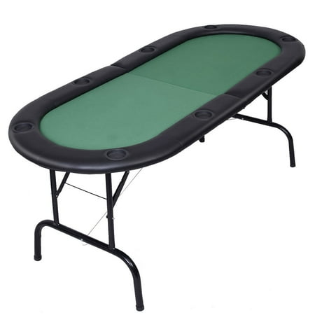 Costway Foldable 8 Player Poker Table Casino Texas Holdem Folding Poker Play (Texas Holdem Poker Best Hand Ever)
