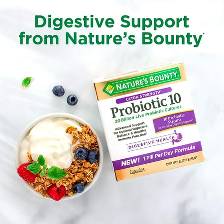 Nature's Bounty Probiotic GX, Gas and Bloating Capsules Helps with Digestive Health, 25 Ct