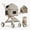 Khaki, variant on SteAnny Pet Stroller 4-Wheels for Medium Dogs/ Cats Upto 55lbs, 2-in-1 Removable Carrier & One-Click Folding (Gray)