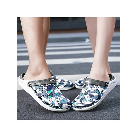 

Bellella Womens Clogs Shoes Geometric Slippers Sandal Slip On Beach Sandals Lightweight Garden Shoe Swim Indoor&Outdoor Gray 7(W)