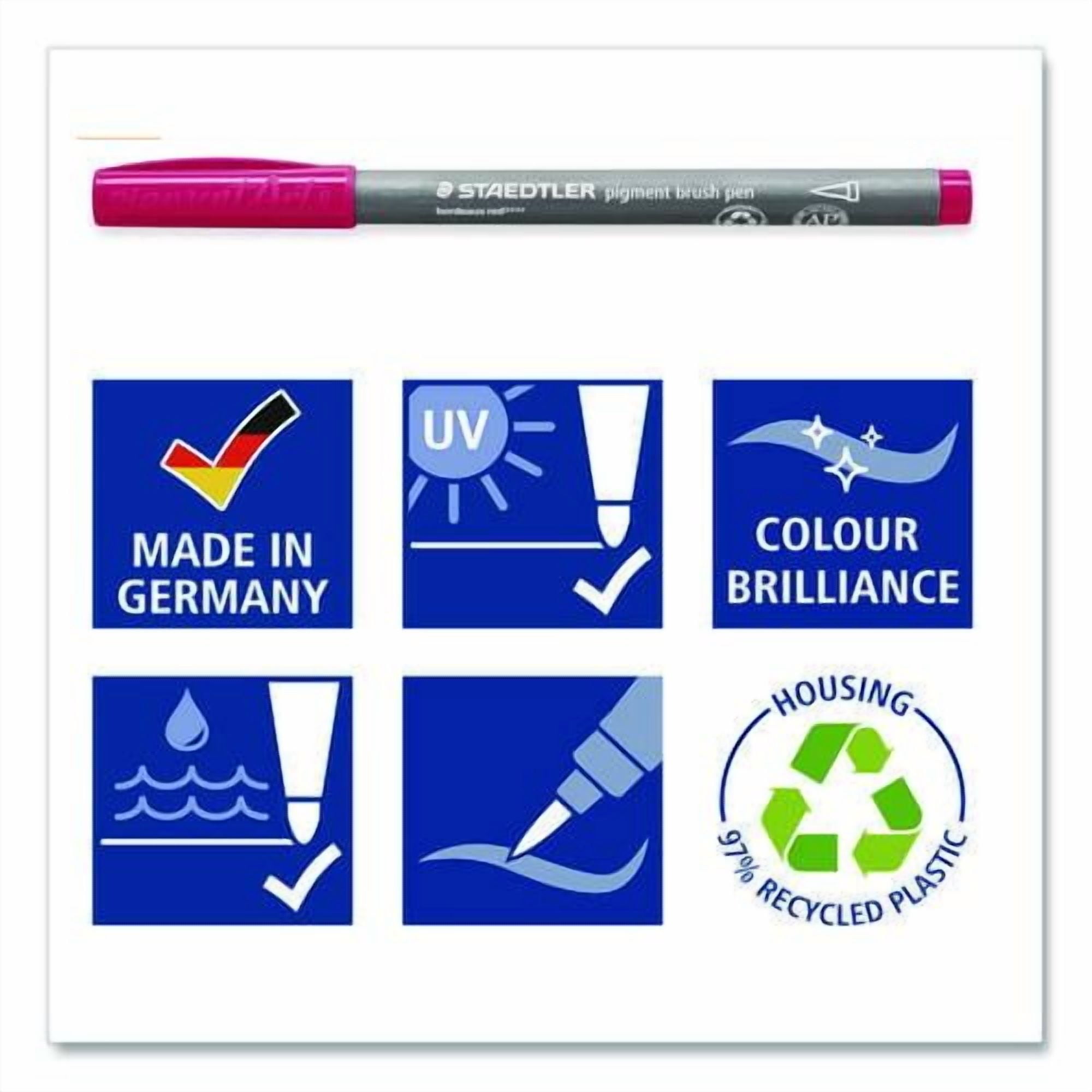 Pigment Brush Pen Set, Medium-Firm, Assorted Basic Colors, 12/Pack | Bundle of 2