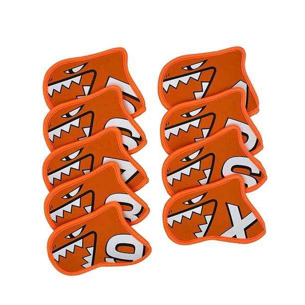 Juego de 9 fundas de neopreno para palos de golf, protección moderna. Naranja