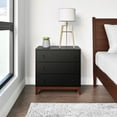 thumbnail image 5 of Prepac Nordik Nightstand Bedside Table, Black & Cherry Nightstand for Bedroom, End Table with 3 Drawers 16"D x 26.5"W x 26.75"H, BCDNR-2203-1, 5 of 11