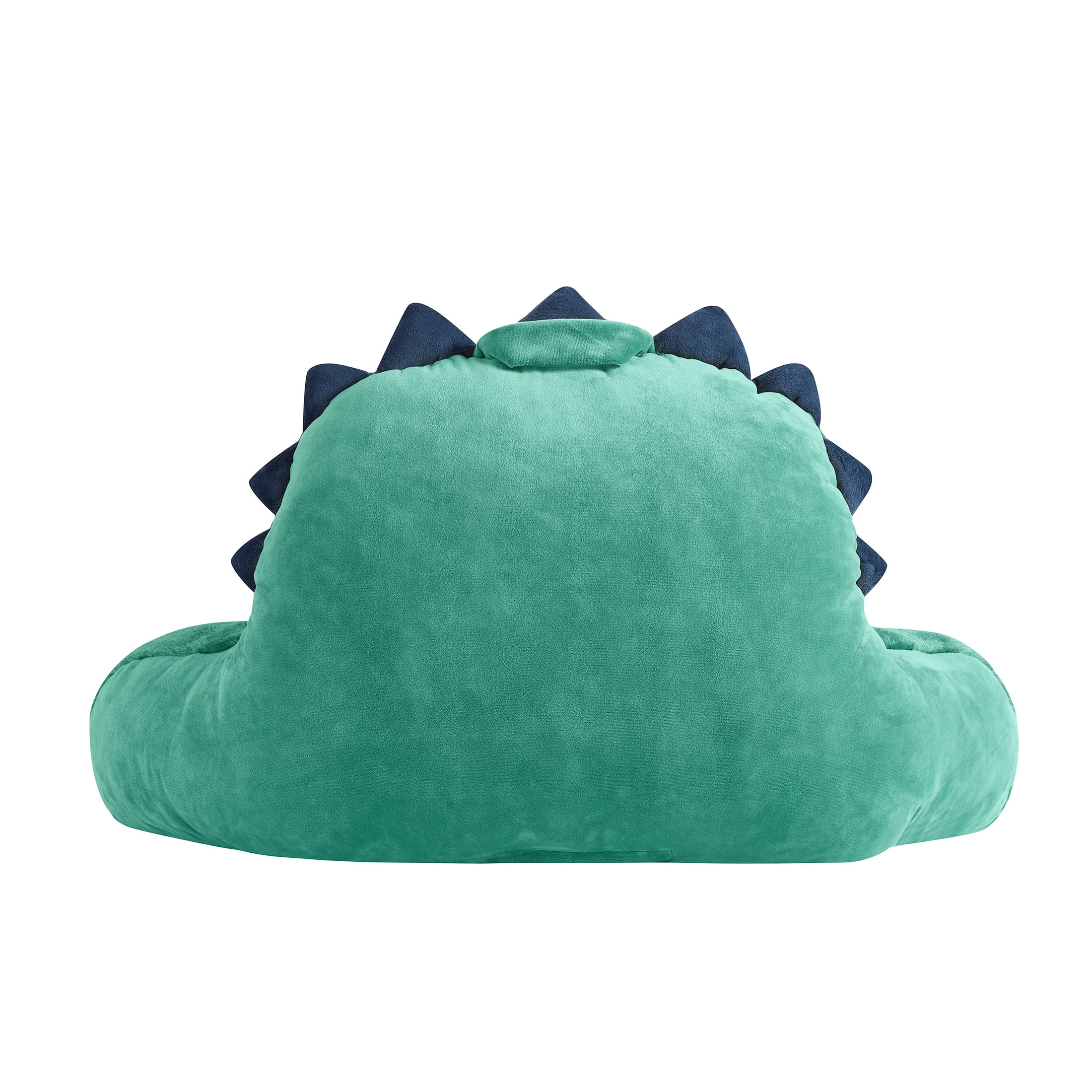 Your Zone 21.25" x 21" Green Dino Faux Fur Backrest Lounger Pillow