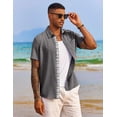 thumbnail image 3 of Camisa COOFANDY A gris oscuro de manga corta para playa, 3 of 6