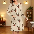 thumbnail image 2 of Women Zipper Robe Long Sleeve House Coats Christmas Robes Soft Bathrobe with Pockets Nightgown, 2 of 8