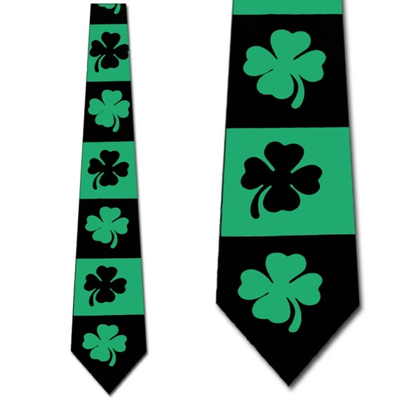 Large Shamrock Stripe Necktie Mens Tie