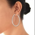 thumbnail image 3 of Charmsy LAGRE Round Twisted Click-Top Light-Weight Hoop Earrings for Women 55MM, 3 of 6
