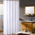 thumbnail image 3 of Cortina de ducha de baño impermeable a prueba de moho de poliéster con gancho blanco puro 240 * 180 cm, 3 of 8