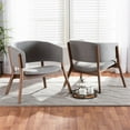 thumbnail image 2 of Baxton Studio Baron Light Grey Fabric and Brown Finished Wood 2-Piece Chair Set, 2 of 6