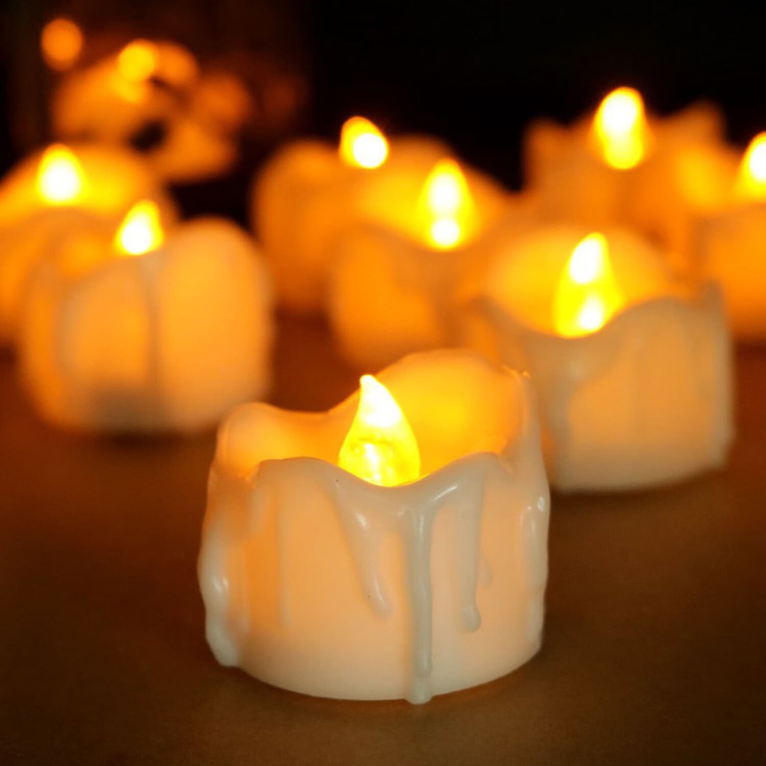 LED Flameless Tea Lights Candles 12 Flameless Electric LED Light Battery Operated Candles Light