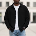 thumbnail image 3 of ZCFZJW Men's Button Down Shirt Texture Wrinkle Free Shirts Long Sleeve Waffle Untucked Shirt with Pockets Lightweight Thin Jackets Tops Black XXXXL, 3 of 8