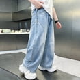 thumbnail image 5 of Boy Baggy Jeans Elastic Waist Wide Leg Jeans Back To School Outfits Kids Pants Boys Size 5-16 Years, 5 of 6
