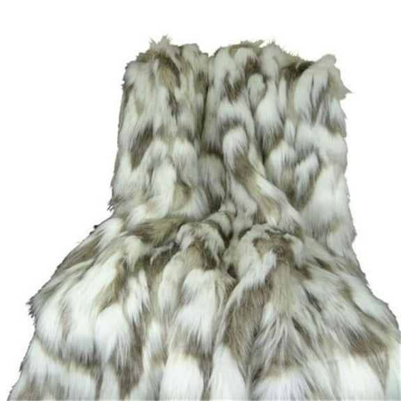 Tibet Faux Fur Blanket, Ivory & Gray - 102 x 116 in.