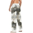 thumbnail image 3 of FORMRS Mens Pajama Pants with Pockets Sleepwear Lounge Bottoms Sizes S-2XL, Gray Hexagons, 3 of 7