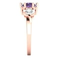 thumbnail image 3 of Clara Pucci 14K Rose Gold Solid Gold Alexandrite Three-Stone Anniversary Ring for Women - 1.72 cttw Round Cut, 3 of 8