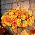 thumbnail image 5 of Fall Artificial Hanging Flower Basket, UV Resistant Faux Mum Floral Hanging Planter, 13.7×19.5 Inch No Foam, Autumn Decoration for Porch, Garden, Patio and Balcony, 5 of 7