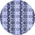 thumbnail image 1 of Ahgly Company Indoor Round Abstract Blue Modern Area Rugs, 6' Round, 1 of 4
