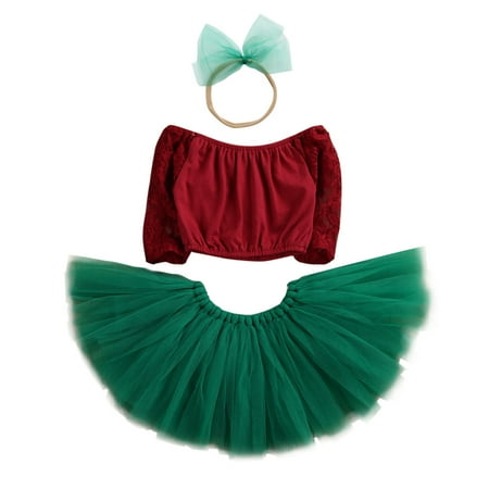 

Musuos Newborn Toddler Baby Girl Lace Vest T-shirt +Tutu Party Swing Dresses