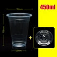 thumbnail image 4 of 100PCS/Set 450ML Plastic Cups with Dome Lids for Iced Cold Drink Coffee Tea Smoothies Sodas Water Party Disposable Cup Tableware, 4 of 5