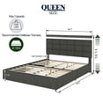 thumbnail image 4 of M optimized Queen/Full Platform Bed Upholstered Bed Frame with Height Adjustable Headboard 4 Drawers Metal Legs Queen/Full Size Platform Bed, 4 of 9