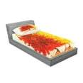 thumbnail image 2 of Ambesonne Tree Fitted Sheet & Pillow Sham Set, Fall Snowy Winter Pine, Twin, Yellow Orange, 2 of 2