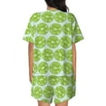 thumbnail image 6 of Fuzoiu Green Lemon Slices Print Women's Short-Sleeved Pajama Set,Lounge Sleepwear Set,Womens Pajama Sets 2 Piece,Button-Up Top and Shorts with Pockets-Medium, 6 of 7