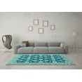 thumbnail image 3 of Ahgly Company Indoor Round Abstract Light Blue Modern Area Rugs, 6' Round, 3 of 4