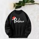 thumbnail image 1 of Jersey de manga larga, camisetas holgadas con estampado gráfico, sudadera con cuello redondo para mujer, sudadera con cuello redondo para uso diario , negro, l, 1 of 10