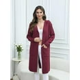 thumbnail image 6 of joyinspring Women's Cable Cardigan Long Sweater - Solid Color Knit Hooded with Pockets - Fall/Winter Long Sleeve Jacket 2030, 6 of 6