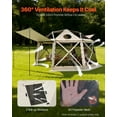 thumbnail image 6 of VEVOR Pop up Gazebo Screen Tent, 15 x 15 ft, 13-Sided Spherical Camping Canopy Tent with Removable Top & Carry Bag, Quick-Set & Bite-Proof, Screen House Sun Shelter for 12-15 Persons, Beige, 6 of 9