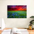 thumbnail image 3 of Elephant Stock Bluebonnets At Sunset I Wall Art - Horizontal Canvas Wall Art - Living Room Wall Decor - Nature Canvas - Brown And Gray Decor - 12" x 8", 3 of 8