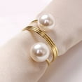 thumbnail image 5 of Mdesiwst Smooth Surface Napkin Rings 12/20pcs Elegant Metal Napkin Rings Smooth Surface Foldable Scratch-free Faux Pearl Napkin Ring Set for Theme Events, 5 of 7